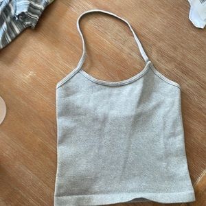 Free People movement gray halter crop top size XS/S